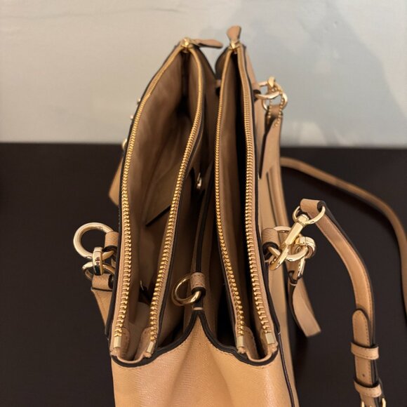 Coach Christie Carryall Tan Crossgrain Leather Satchel - Picture 13 of 13